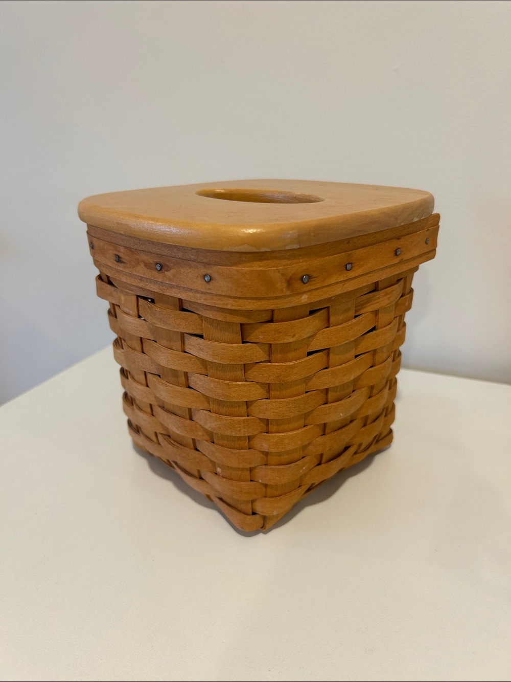 Longaberger Honey-Tone Woven Tissue Box Cover